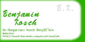 benjamin kosch business card